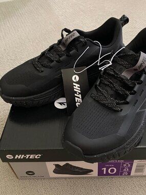 NEW Hi-Tec Men's Black / Asphalt Hiking Outdoor Shoes Sneakers, Size 10